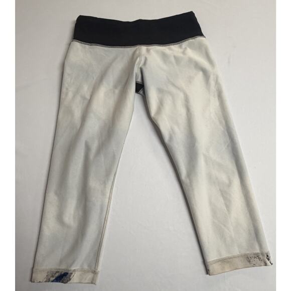 Lululemon Leggings Women Size 8 Tie Dye White/ Blue Wunder Under Crop Capri - Picture 5 of 10